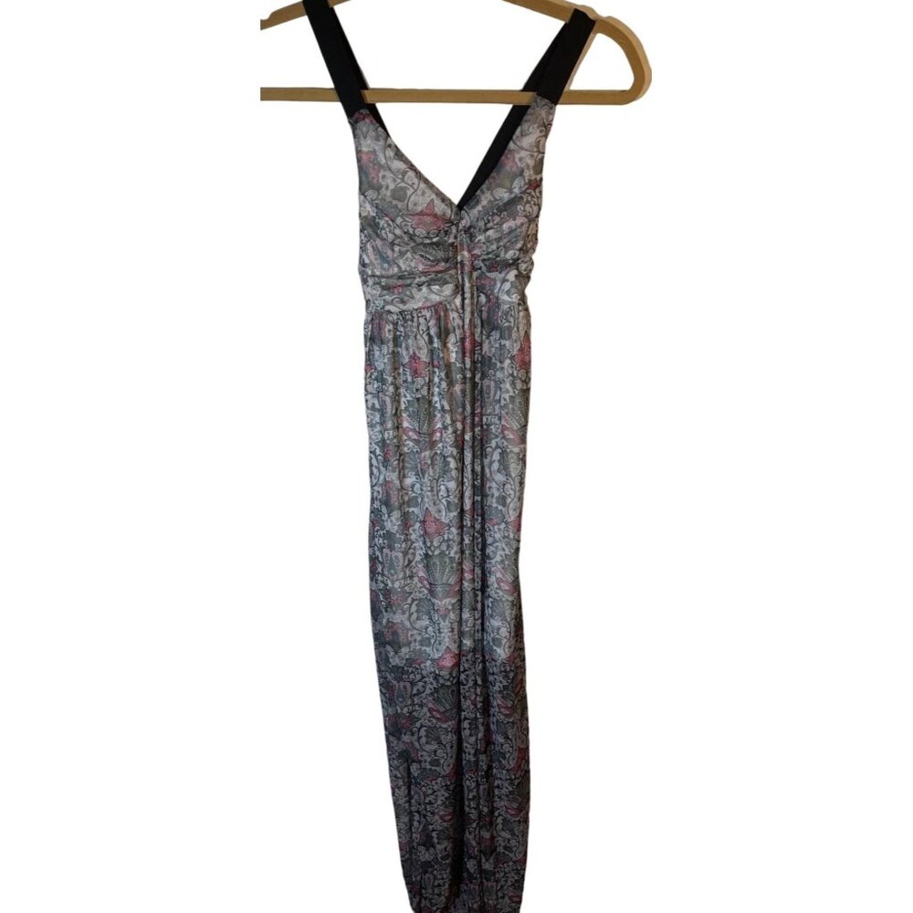 Charlatte russe maxi sleeveless dress floral sheer layered bunch size small READ